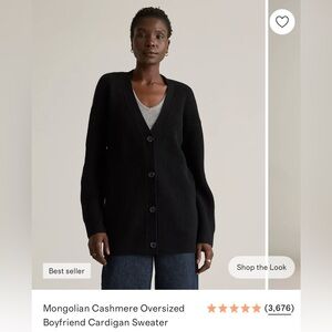 Quince Women's Black Mongolian Cashmere Sweater